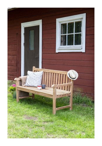 VENTURE DESIGN rektangul�r Kenya haveb�nk m. rygl�n og arml�n - natur teaktr� (150x62)