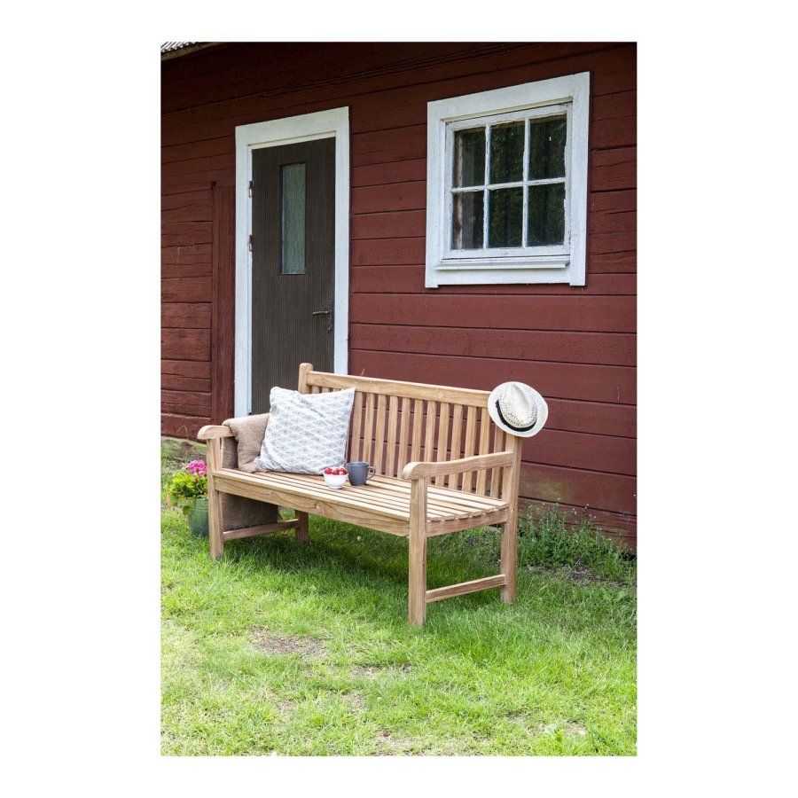 VENTURE DESIGN rektangul�r Kenya haveb�nk m. rygl�n og arml�n - natur teaktr� (150x62)