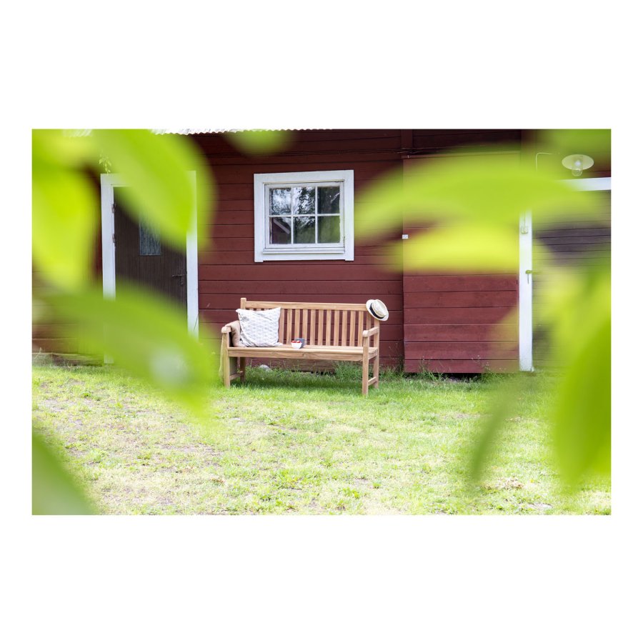 VENTURE DESIGN rektangul�r Kenya haveb�nk m. rygl�n og arml�n - natur teaktr� (150x62)