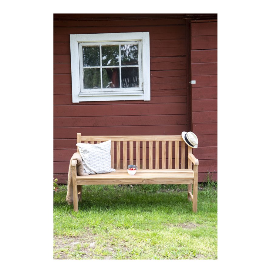 VENTURE DESIGN rektangul�r Kenya haveb�nk m. rygl�n og arml�n - natur teaktr� (150x62)