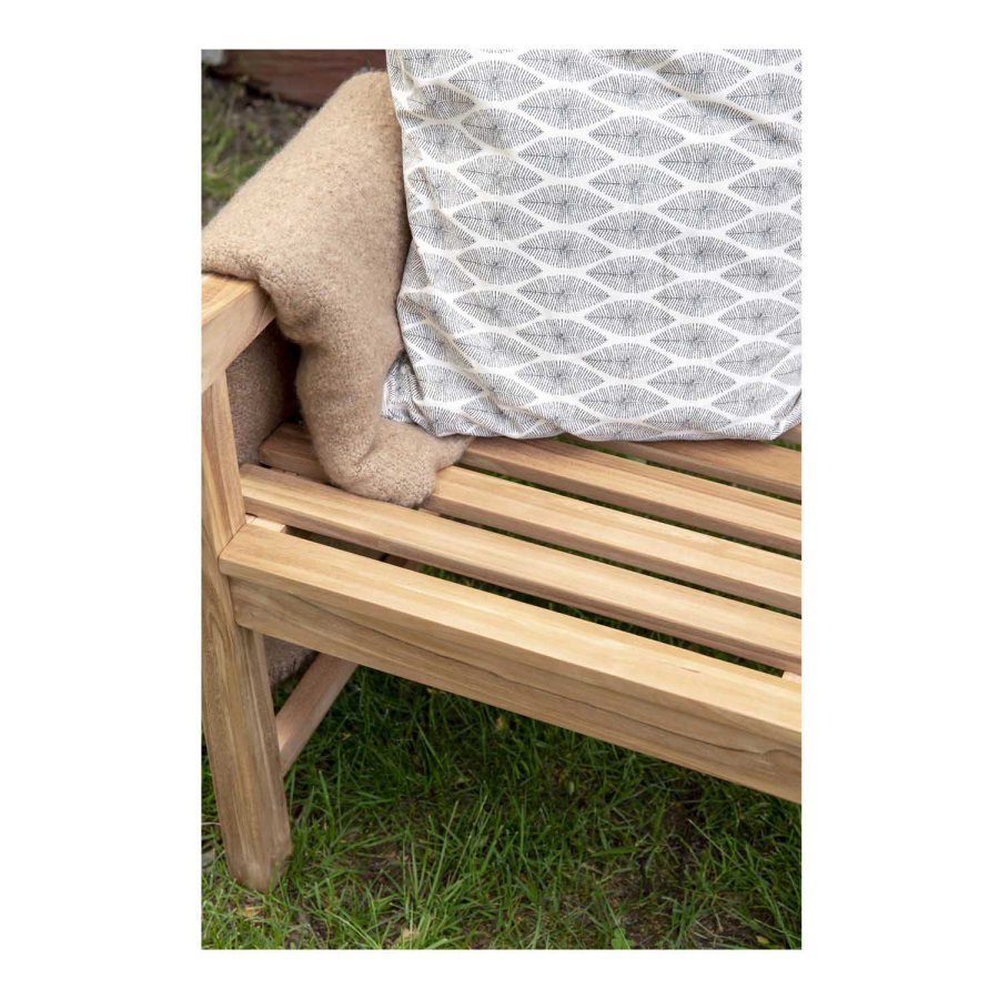 VENTURE DESIGN rektangul�r Kenya haveb�nk m. rygl�n og arml�n - natur teaktr� (150x62)