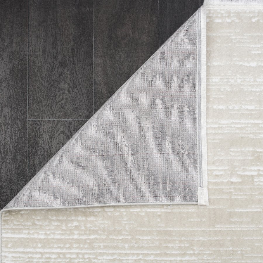 TEPPI Jasmine 1452 gulvtppe, rektangulr - beige og hvid polyester (120x170)