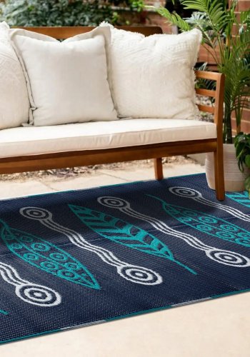 NORDVÄRK Savana 8809 utendrs teppe, rektangulrt - grnn polypropylen (90x180)