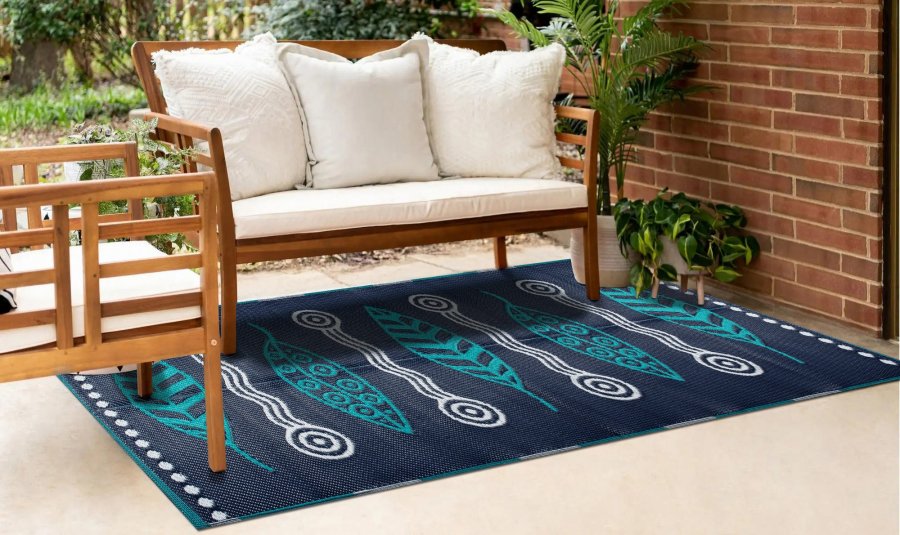 NORDVÄRK Savana 8809 utendrs teppe, rektangulrt - grnn polypropylen (90x180)