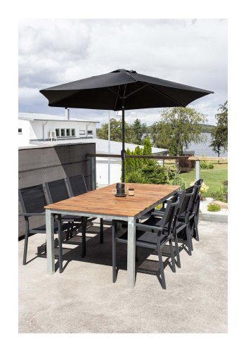 VENTURE DESIGN rektangulrt Zenia hagebord - naturlig akasietre og sinkstl (200x100)