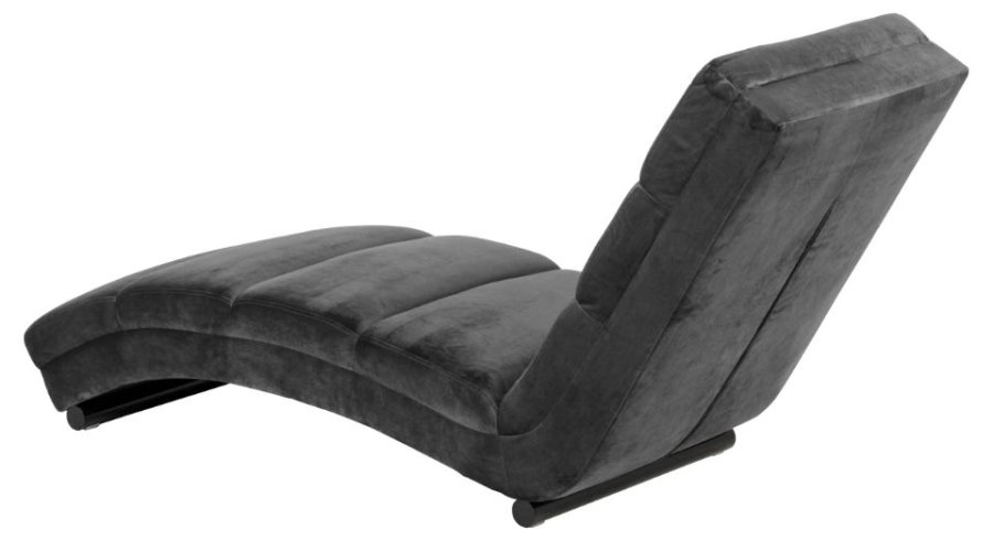 ACT NORDIC Slinky sjeselong - mrkegrtt stoff og svart stl (60x170)