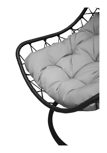 VENTURE DESIGN Vide Utomhus Hngstol med Dynor - Grtt Tyg, Svart Rotting och Stl