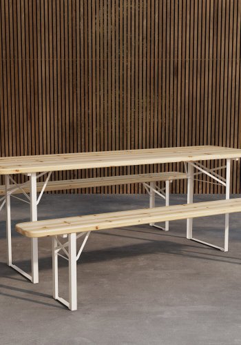 VENTURE HOME Guinness spisegruppe - Beige ramme / Teak-look