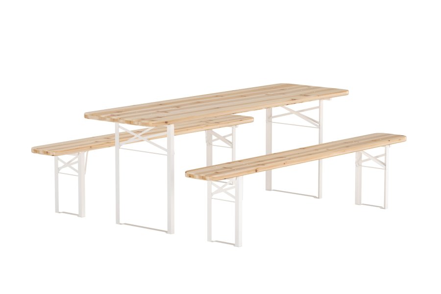 VENTURE HOME Guinness spisegruppe - Beige ramme / Teak-look