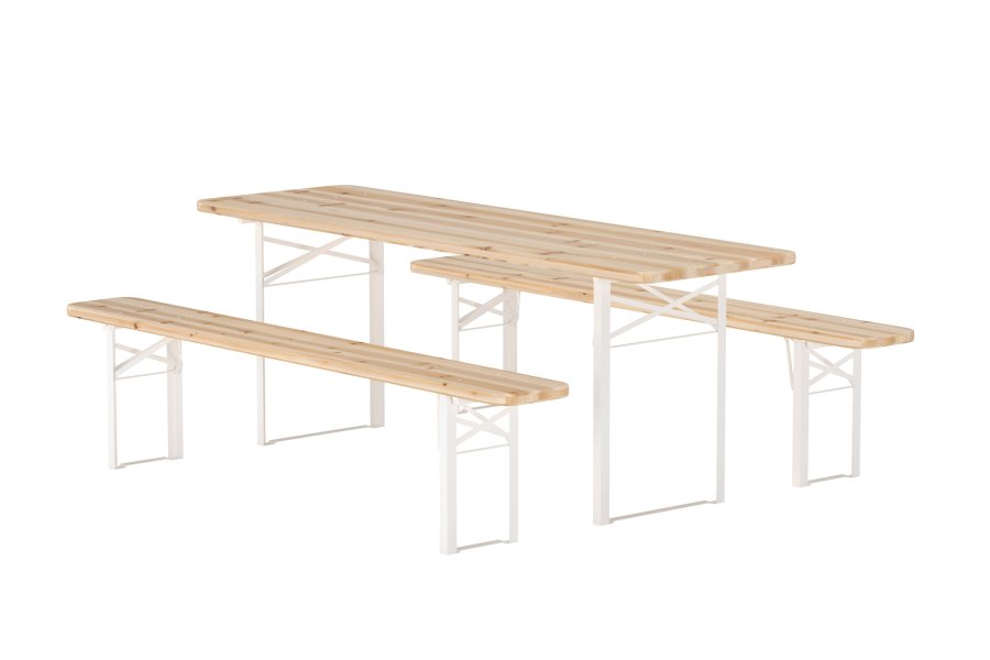 VENTURE HOME Guinness spisegruppe - Beige ramme / Teak-look