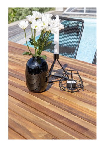 VENTURE DESIGN rektangulrt Bois hagebord - naturlig akasietre og svart aluminium (200x100)