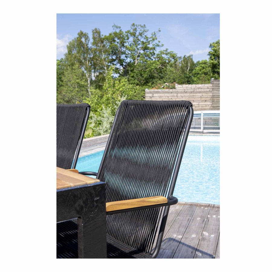 VENTURE DESIGN rektangulrt Bois hagebord - naturlig akasietre og svart aluminium (200x100)