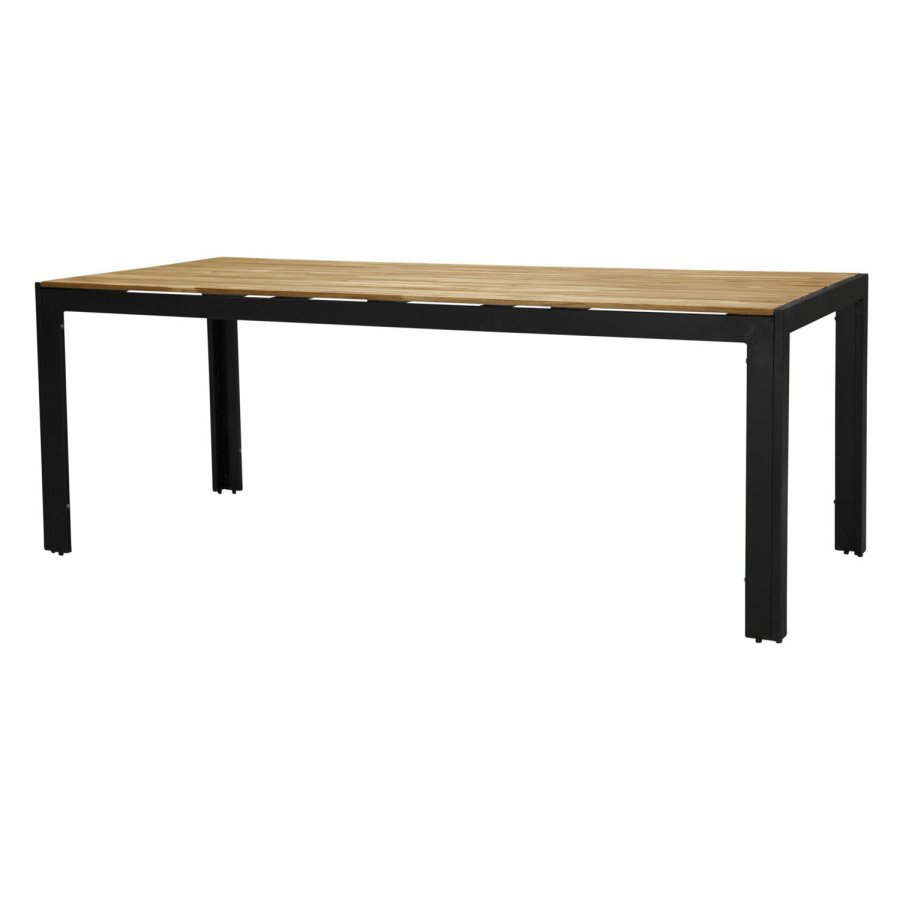 VENTURE DESIGN rektangulrt Bois hagebord - naturlig akasietre og svart aluminium (200x100)