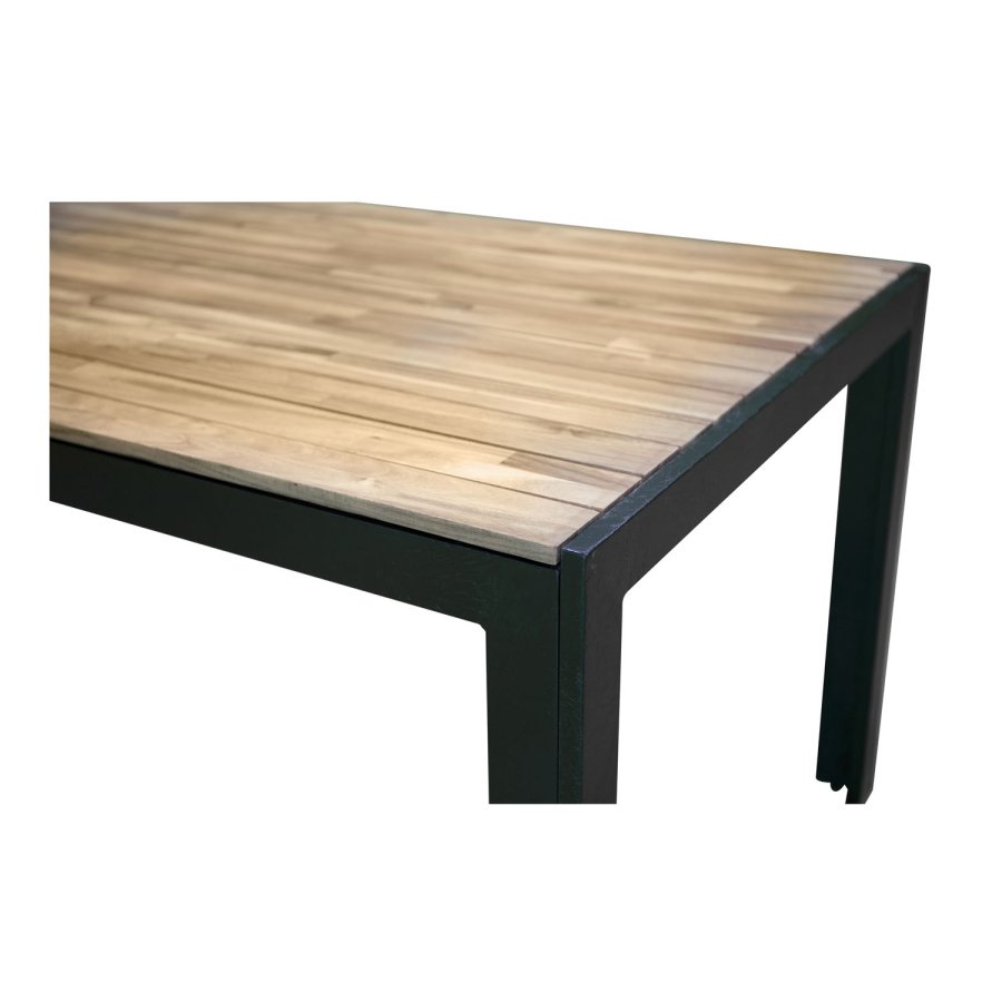 VENTURE DESIGN rektangulrt Bois hagebord - naturlig akasietre og svart aluminium (200x100)