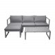 VENTURE DESIGN Salvador sofa hagesett med puter og bord - gr polyester og hvit aluminium