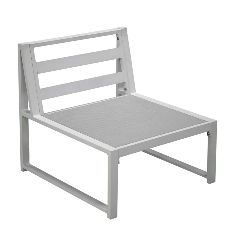 VENTURE DESIGN Salvador sofa hagesett med puter og bord - gr polyester og hvit aluminium