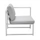 VENTURE DESIGN Salvador sofa hagesett med puter og bord - gr polyester og hvit aluminium