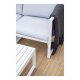 VENTURE DESIGN Salvador sofa hagesett med puter og bord - gr polyester og hvit aluminium