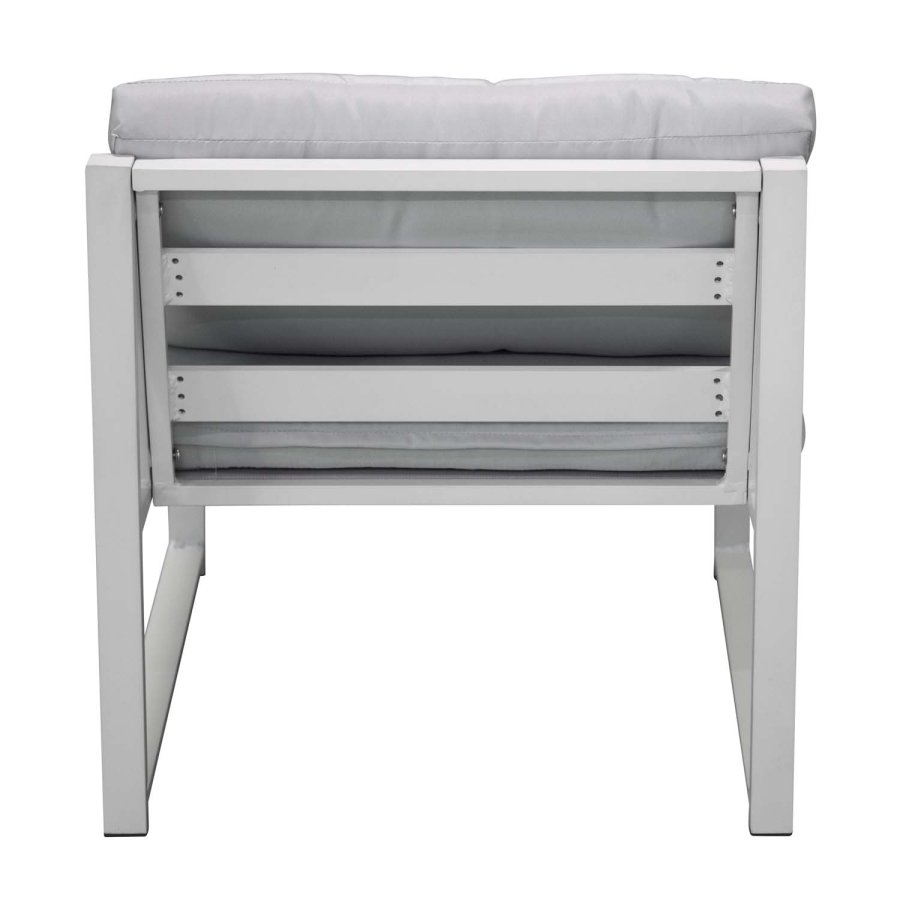 VENTURE DESIGN Salvador sofa hagesett med puter og bord - gr polyester og hvit aluminium