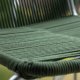 VENTURE DESIGN Bois Gartenstuhl, mit Teakholz-Armlehnen – grünes Seil und silberner Stahl