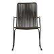 VENTURE DESIGN Bois hagestol, med teak armlener - mrkegrtt tau og svart stl