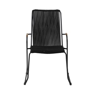 VENTURE DESIGN Bois havestol, m. armln - natur teaktr, sort reb og stl