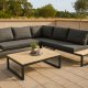 VENTURE DESIGN Panama hj�rne hagesofa med puter - gr�tt, naturlig akasietre og svart aluminium