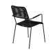 VENTURE DESIGN Lindos hagestol, med armlener - svart polyestertau, aluminium og stl