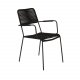 VENTURE DESIGN Lindos hagestol, med armlener - svart polyestertau, aluminium og stl