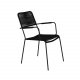 VENTURE DESIGN Lindos hagestol, med armlener - svart polyestertau, aluminium og stl