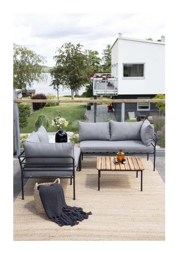 VENTURE DESIGN Penh Balcony hjrne hagesofa - sort stl