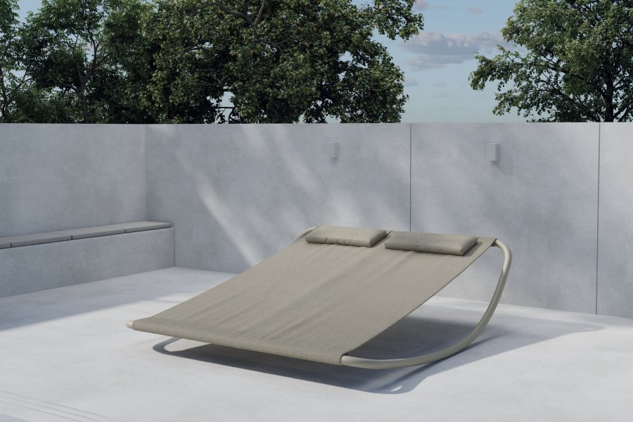 VENTURE HOME Gordo dobbel svingseng - beige ramme / beige stoff