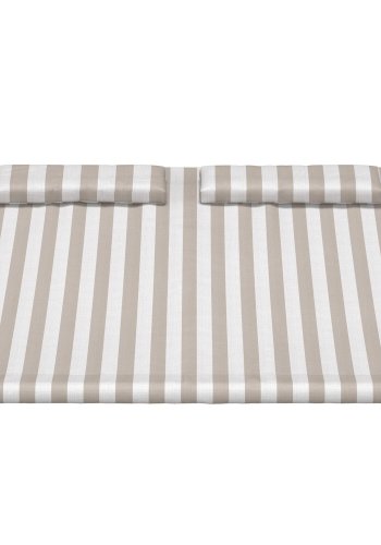 VENTURE HOME Gordo dobbel svingseng - beige ramme / stripete stoff