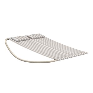 VENTURE HOME Gordo dobbel svingseng - beige ramme / stripete stoff