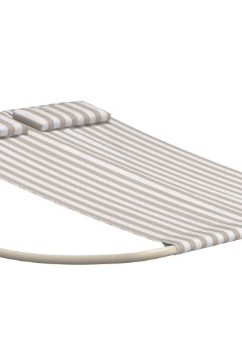 VENTURE HOME Gordo dobbel svingseng - beige ramme / stripete stoff