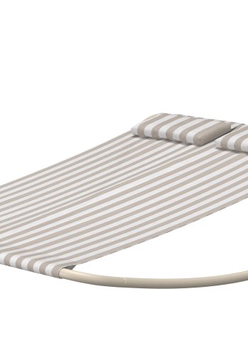 VENTURE HOME Gordo dobbel svingseng - beige ramme / stripete stoff