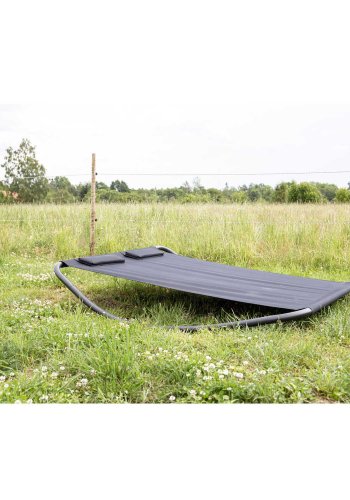 VENTURE DESIGN Gordo utendrs dobbel svingstol - svart stoff og stl