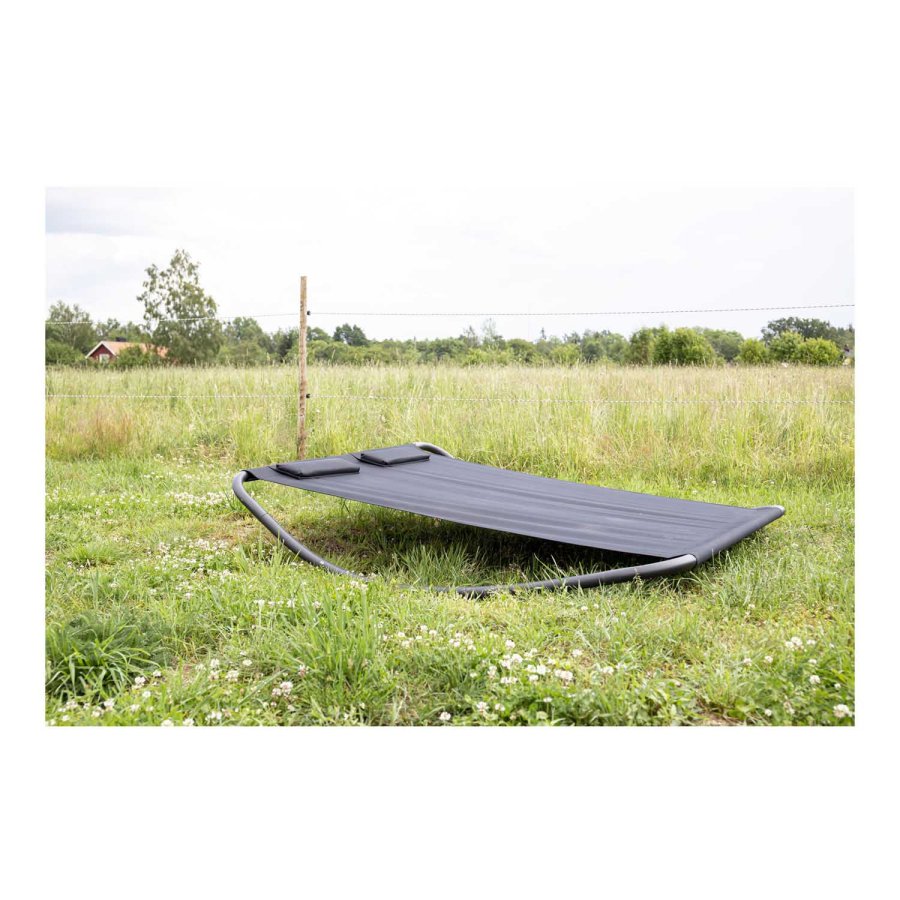 VENTURE DESIGN Gordo utendrs dobbel svingstol - svart stoff og stl
