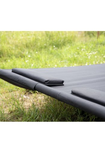 VENTURE DESIGN Gordo utendrs dobbel svingstol - svart stoff og stl