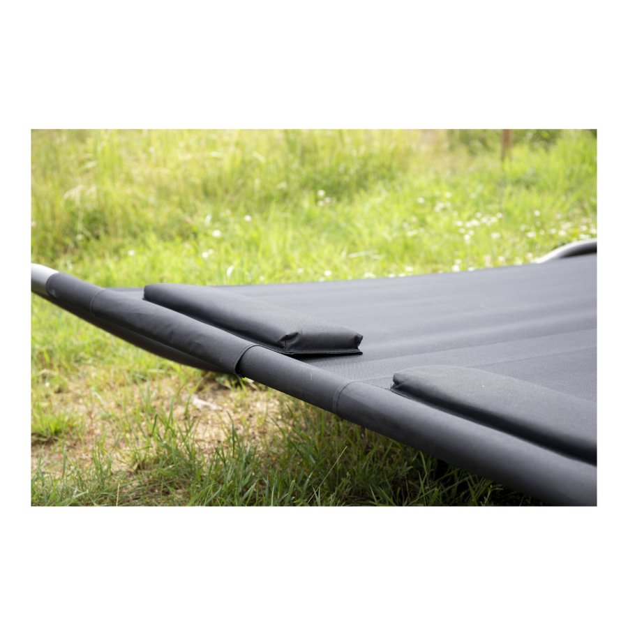 VENTURE DESIGN Gordo utendrs dobbel svingstol - svart stoff og stl