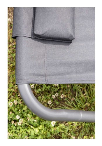 VENTURE DESIGN Gordo utendrs dobbel svingstol - svart stoff og stl