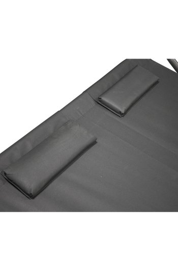 VENTURE DESIGN Gordo utendrs dobbel svingstol - svart stoff og stl