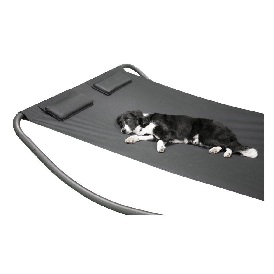 VENTURE DESIGN Gordo utendrs dobbel svingstol - svart stoff og stl