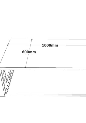 NORDVRK Vg12 salongbord, rektangulrt - hvit marmorlook melamin og gullmetall (100x60)