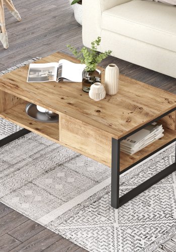 NORDVRK ML34 salongbord, med pen plass - Atlantic Pine melamin (100x59,7)