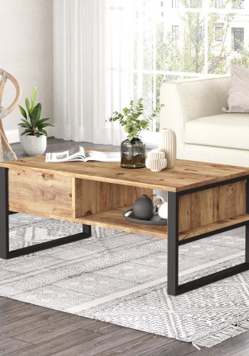 NORDVRK ML34 salongbord, med pen plass - Atlantic Pine melamin (100x59,7)