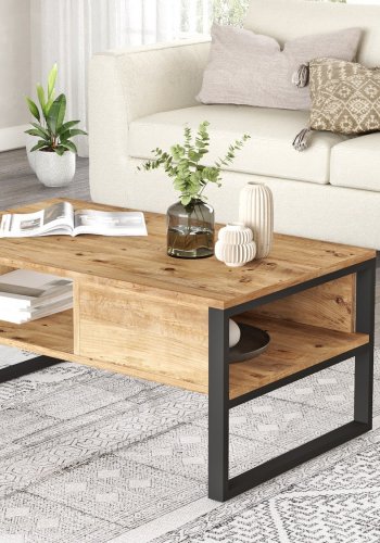 NORDVRK ML34 salongbord, med pen plass - Atlantic Pine melamin (100x59,7)