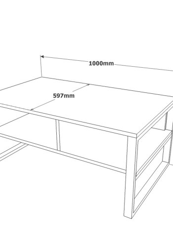 NORDVRK ML34 salongbord, med pen plass - Atlantic Pine melamin (100x59,7)