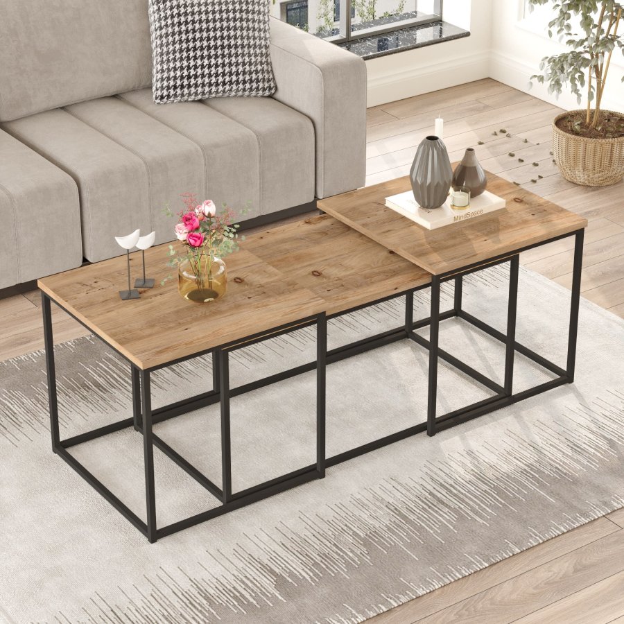 NORDVRK VG9 salongbord - Atlantic Pine melamin (sett med 3)