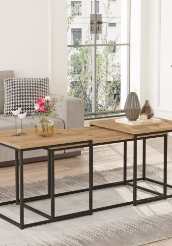 NORDVRK VG9 salongbord - Atlantic Pine melamin (sett med 3)